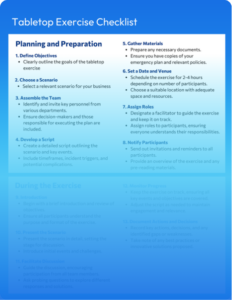 Tabletop Exercise Planning Checklist